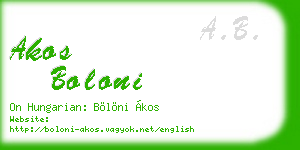 akos boloni business card